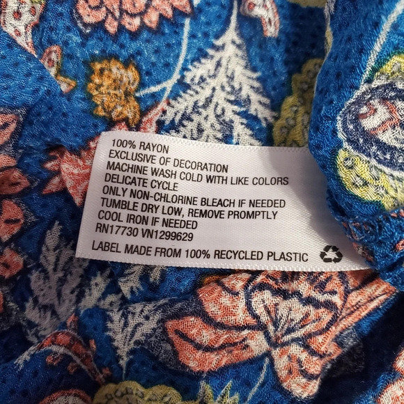 NWT Knox Rose Women's Floral Paisley Flutter Sleeves Top Blouse XS - Picture 7 of 7